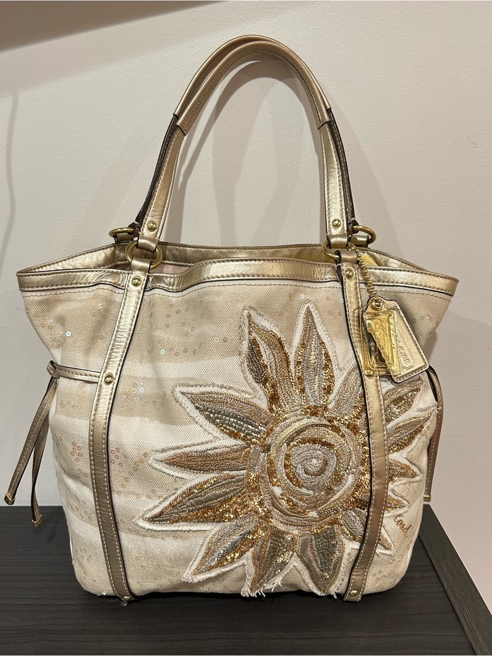Coach Audrey Sun Starfish Sequin Limited Edition Tote Bag (Style Number 19577)